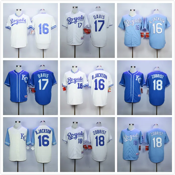 16 Бо Джексон 18 Бен Зобрист Возврат Джерси синий серый белый |