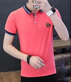 Pink Eden Park Homme, Мужская рубашка поло, Brank, с коротким рукавом, рубашка, повседневная, хлопок, не скатывается, мужские рубашки, большой размер, M-4XL; YA209 - Цвет: Pink