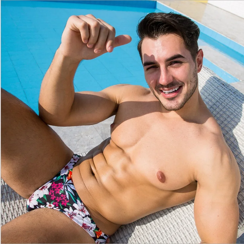 Сексуальный купальник SD417 с цветочным принтом мужской в багажнике мужские