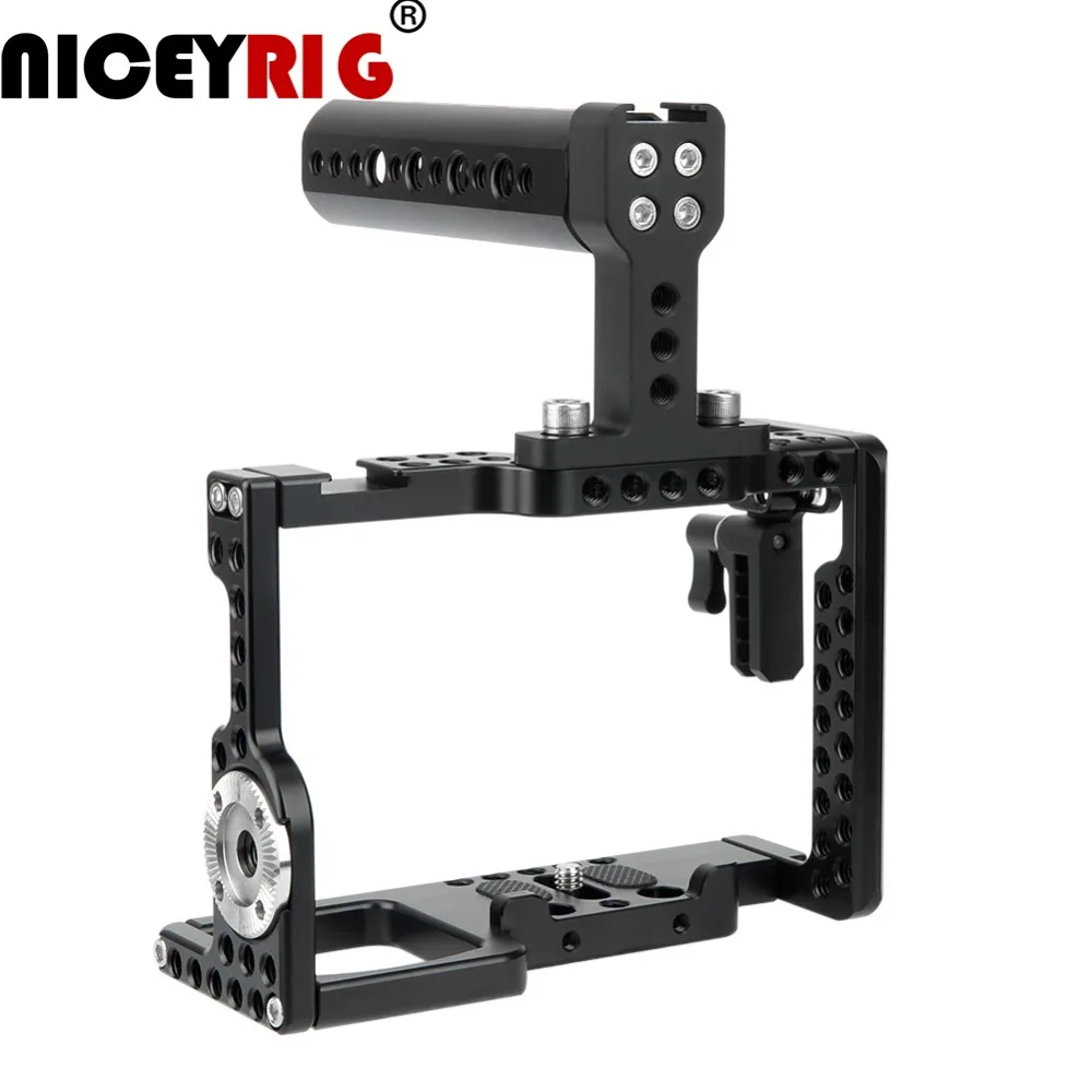 Niceyrig Камера клетка Риг для sony a7m3 a7r3 A7RIII a73 A7III a7m3 A7MIII A9 a7r2 A7RII a7s2 A7SII цифровой однообъективной зеркальной камеры Топ ручной 1/4 1/" 3/8