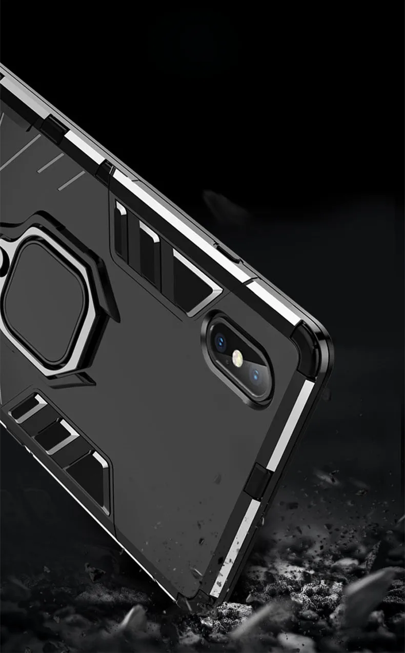 Чехол для телефона с кольцом на палец iPhone XR X XS Max 8 7 Plus 6 6S SE 5 5S магнитные Чехлы