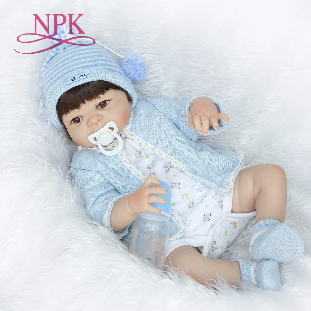 NPK 55 см полностью силиконовая виниловая Кукла Reborn boy brinquedos игрушки 22 дюйма Новорожденные Bebe Принцесса Младенцы живая игрушка для ванны игрушки для игры в дом