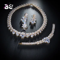 be 8 new design luxury aaa zircon water drop shape necklace pendant earring set for womenhigh quality partyjewelry weddings154