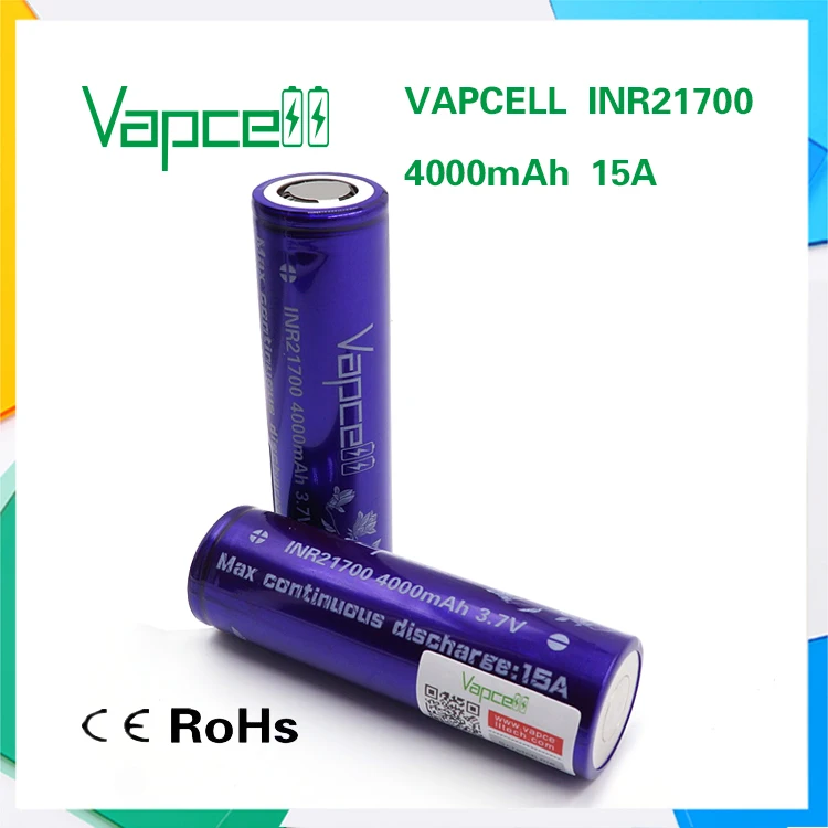 2 шт. оригинальный Vapcell INR21700 INR 21700 батарея 4000 мАч 15A Высокая мощность электронная