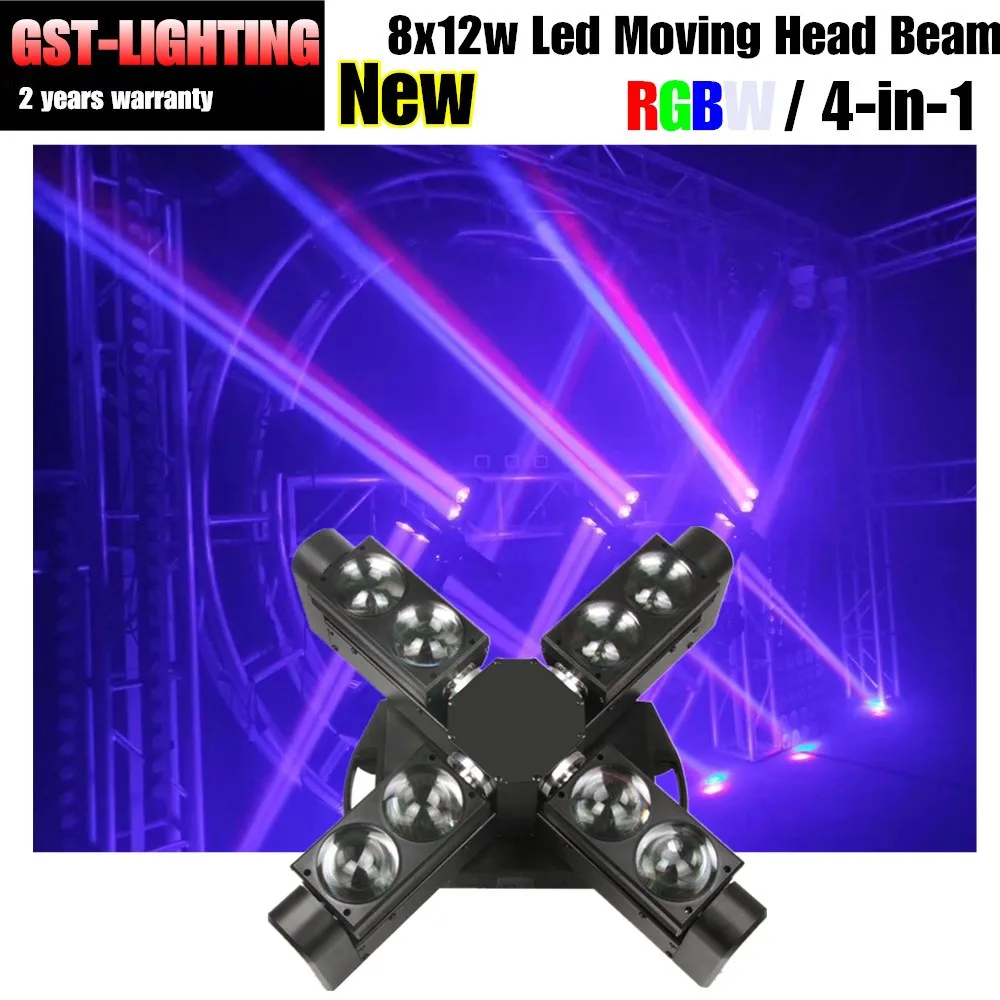Бесплатная доставка 4 шт./лот светодиодный светильник Lyre Beam 8x12 Вт движущийся