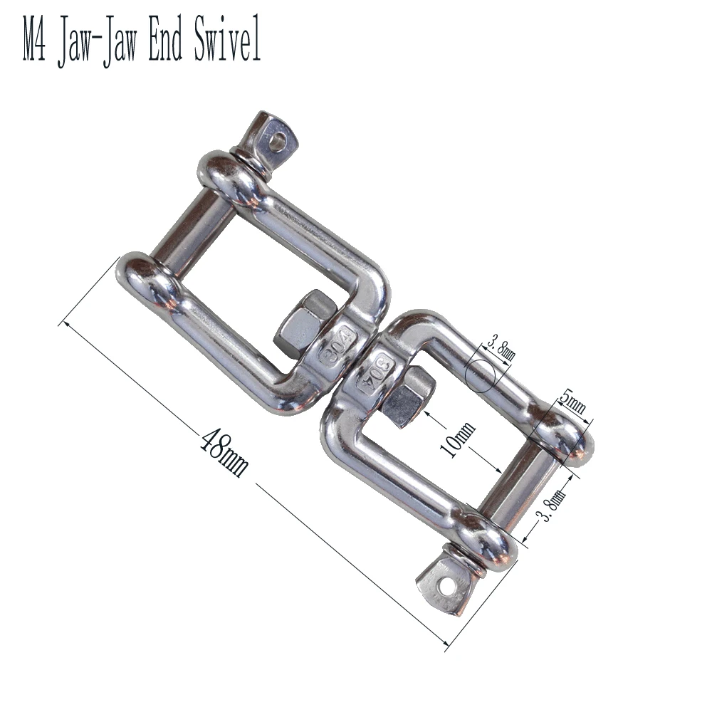 

Heavy Duty Stainless Jaw and Jaw Swivel Marine SS304/316 Jaw-Jaw Type Swivel Anchor Chain Connector Shackle 4mm 5mm 6mm 8mm
