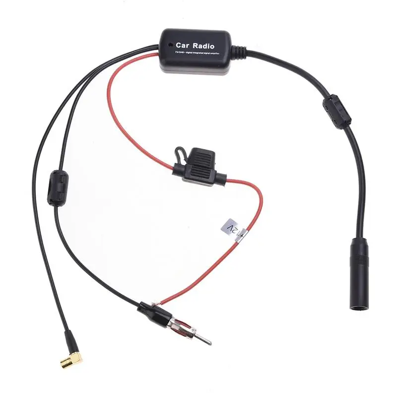 Universal DC12V-24V 2 In 1 660mm SMB Plug Auto Car Radio FM Antenna DAB Receiver Signal Amp Amplifier Booster Accessorizes | Автомобили и