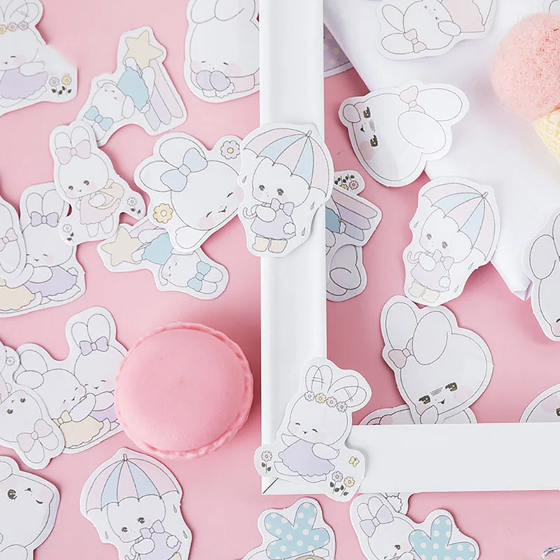 45 шт. милые канцелярские наклейки s Kawaii Наклейки кроликов пуля бумага для журнала