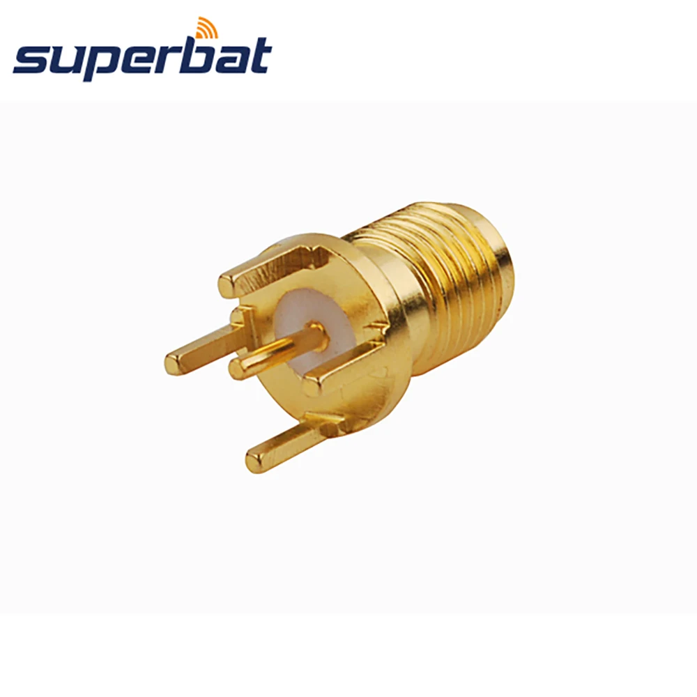 Superbat SMA гнездо через отверстие Круг PCB Крепление. 062 ''(1 57 мм) прямой