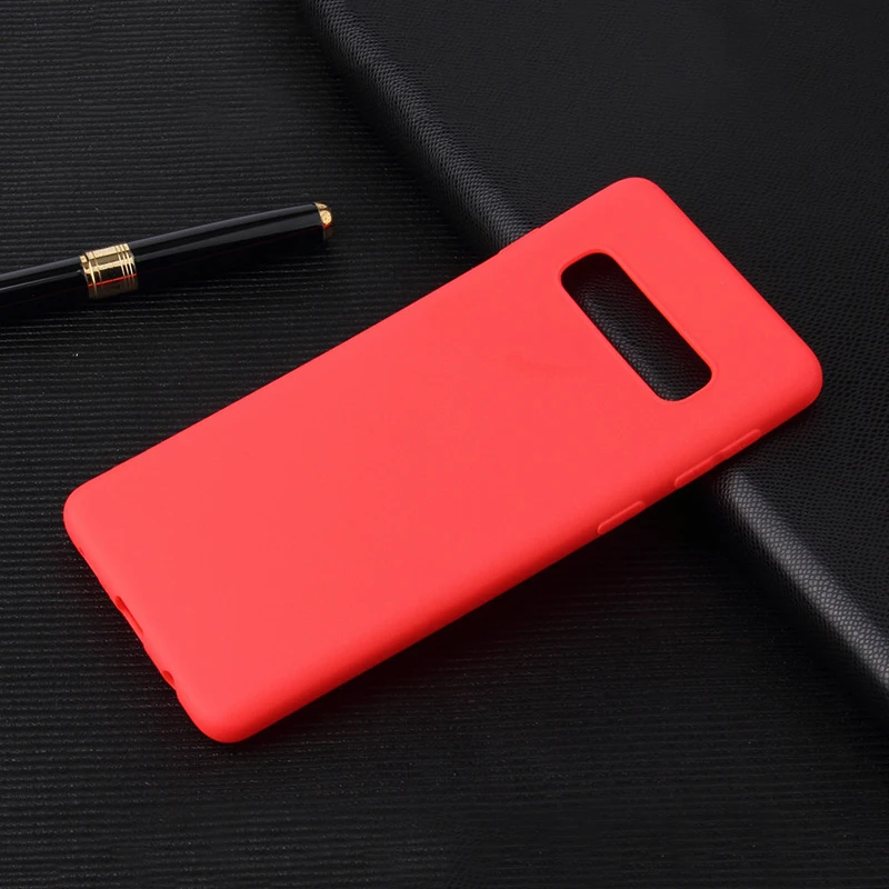 Чехол для телефона для samsung Galaxy S10e S10 S9 S8 плюс S7 край A8 A6 плюс A9 A7 A750 A6S A8S A8 A9 Star Lite матовый чехол из ТПУ - Цвет: Red