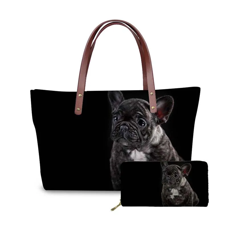 

NOISYDESIGNS Top-Handle Bags Women French Bull Dog Printing Handbags Ladies Travel Hand Bag for Females Shoulder Tote Bags Bolsa