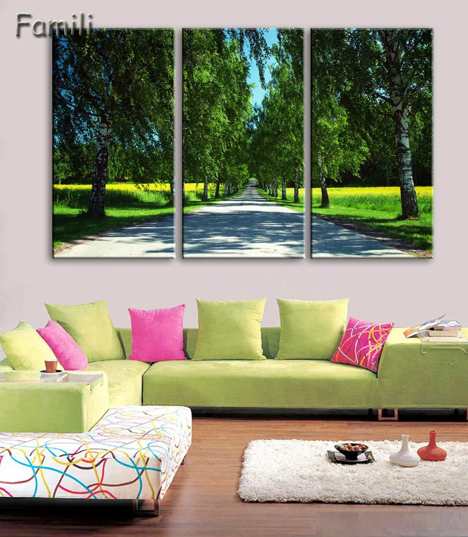 3 шт. декоративная настенная Картина на холсте снежная дорога|canvas painting|picture