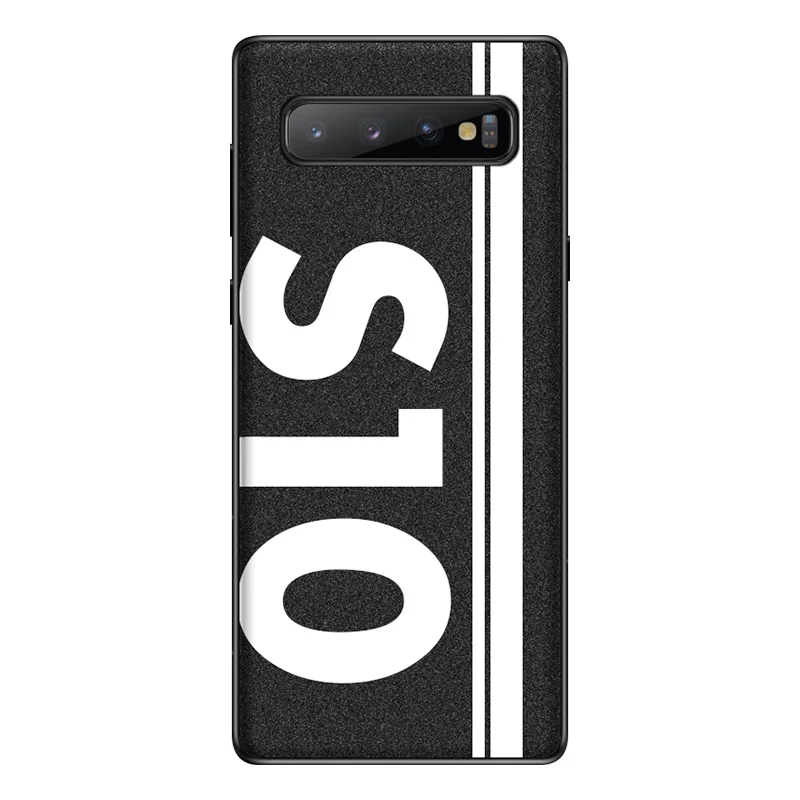 Для samsung S10 5G чехол,, спортивный, уличная культура, кожа, мягкий край, защитный чехол для samsung Galaxy S10 Plus, чехол - Цвет: S10 - Black