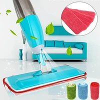 2019 household water spray flat mop 360 spin head mop and red cleaning cloth mop dry home cleaning tools spray mop