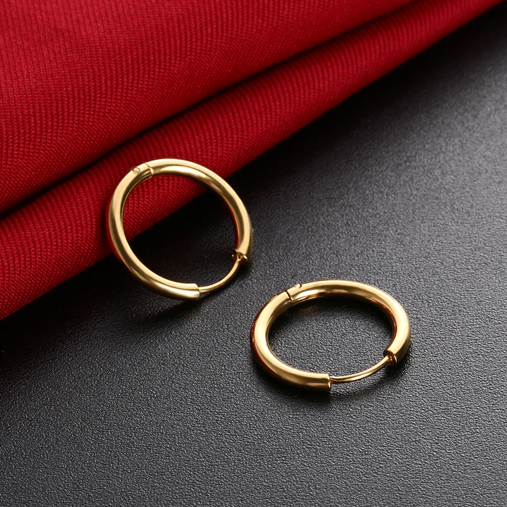 Серьги кольца Huggie в стиле панк из нержавеющей стали 1 пара|earrings jewelry|ear studspunk earrings |