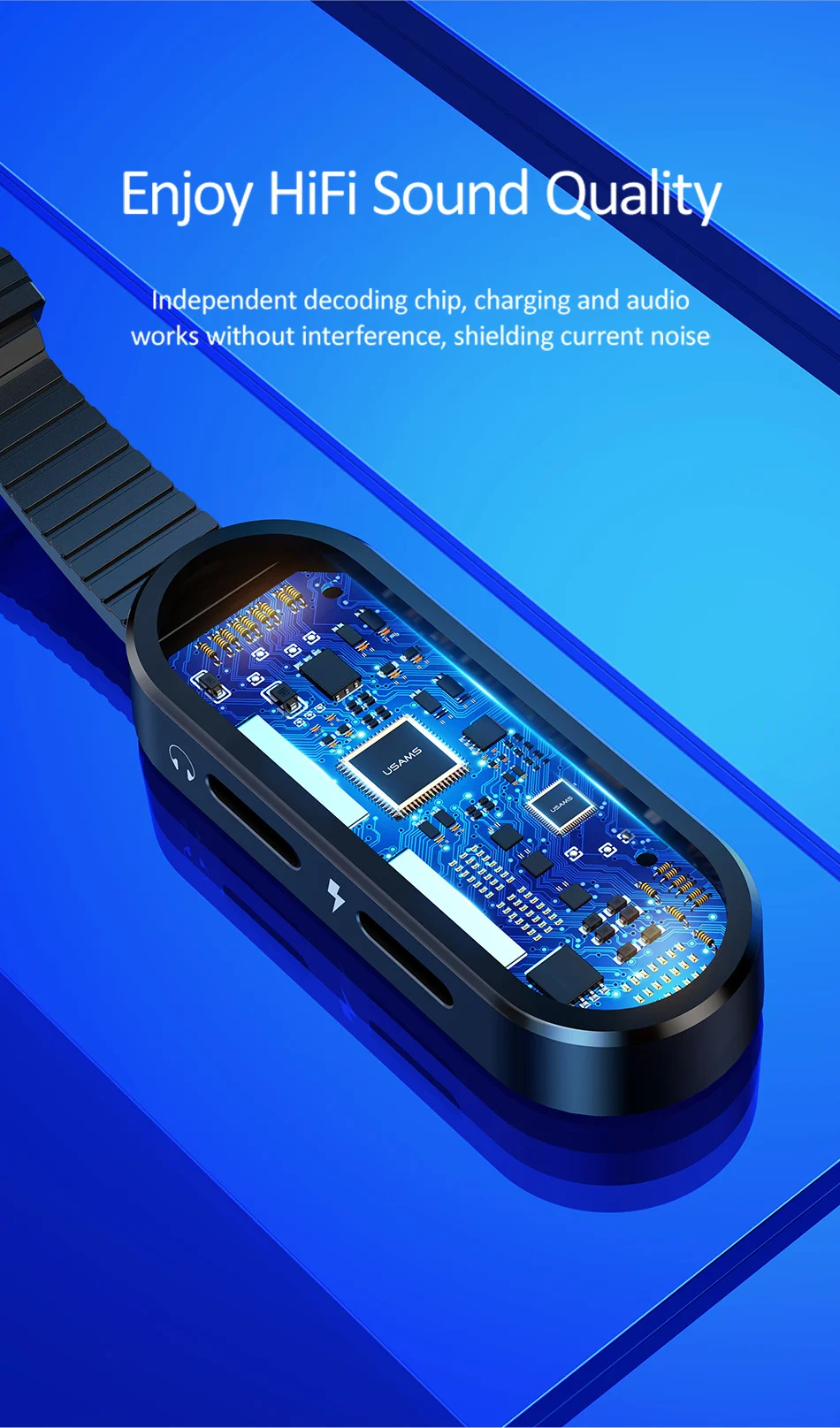 USAMS Dual для Lightning адаптер 2 в 1 аудио Зарядка для iPhone X XS 7 8 адаптер для Lightning+ 3,5 мм 2A зарядка OTG адаптер