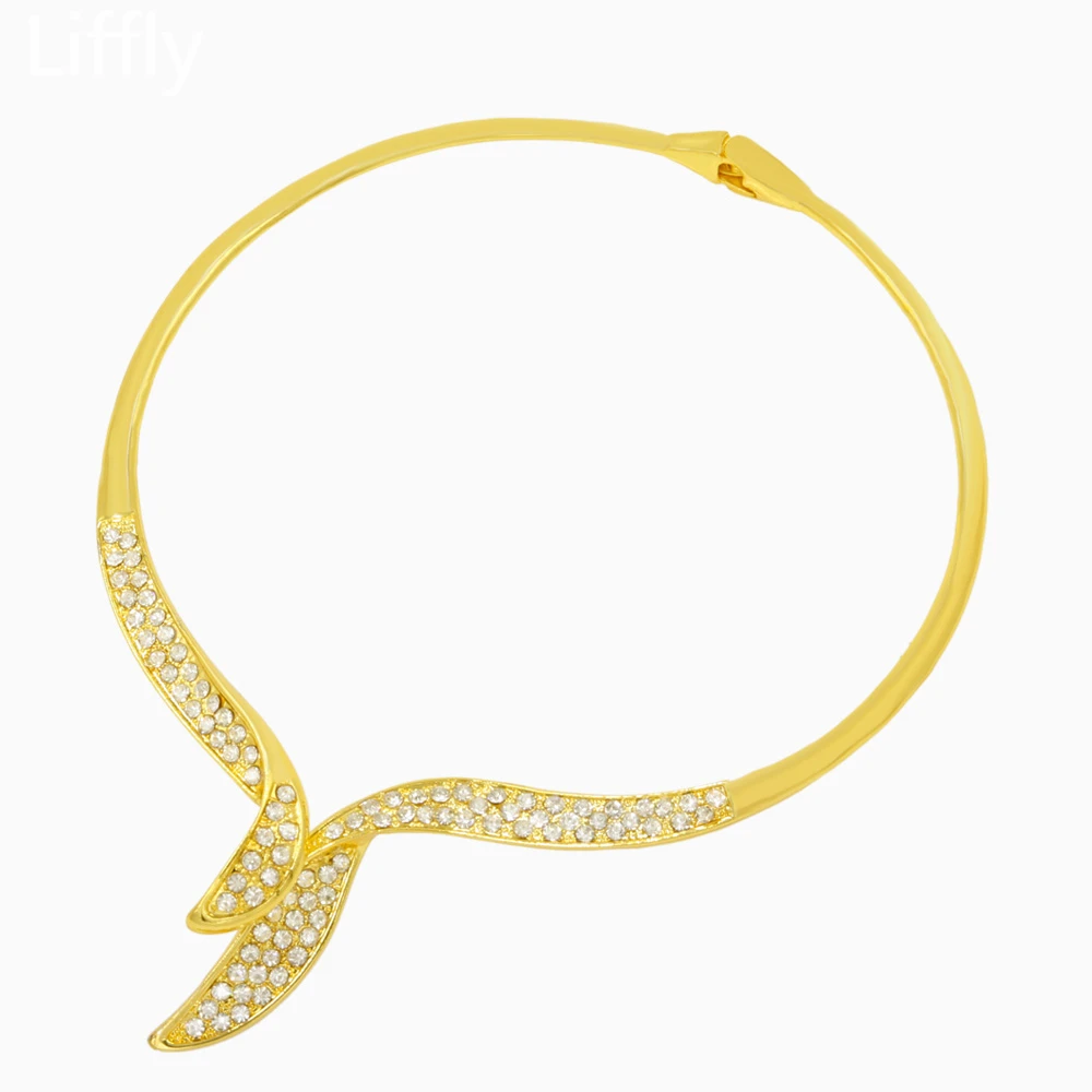 Женские Золотые Ювелирные наборы Liffly серьги для свадьбы ювелирные изделия