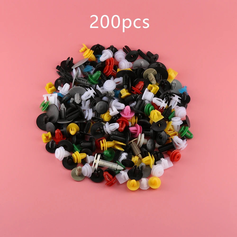 

New 100Pcs Mixed Auto Fastener Car Bumper Clips Retainer Car Fastener Rivet Door Panel Fender Liner for all car Universal