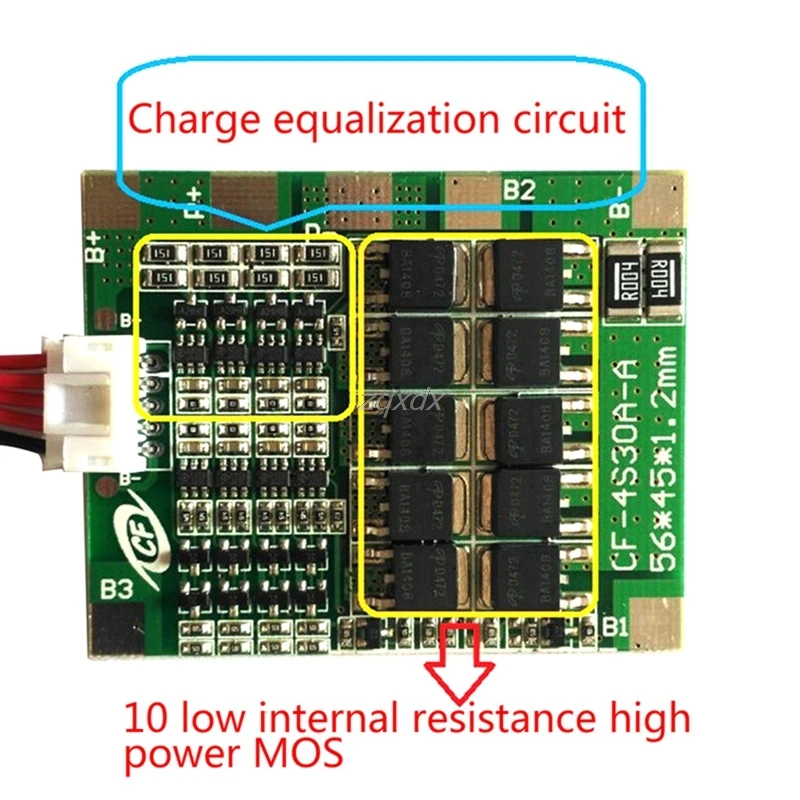 Литий-ионный аккумулятор 18650 плата BMS PCB для интегральных микросхем 30 А 14 8 в