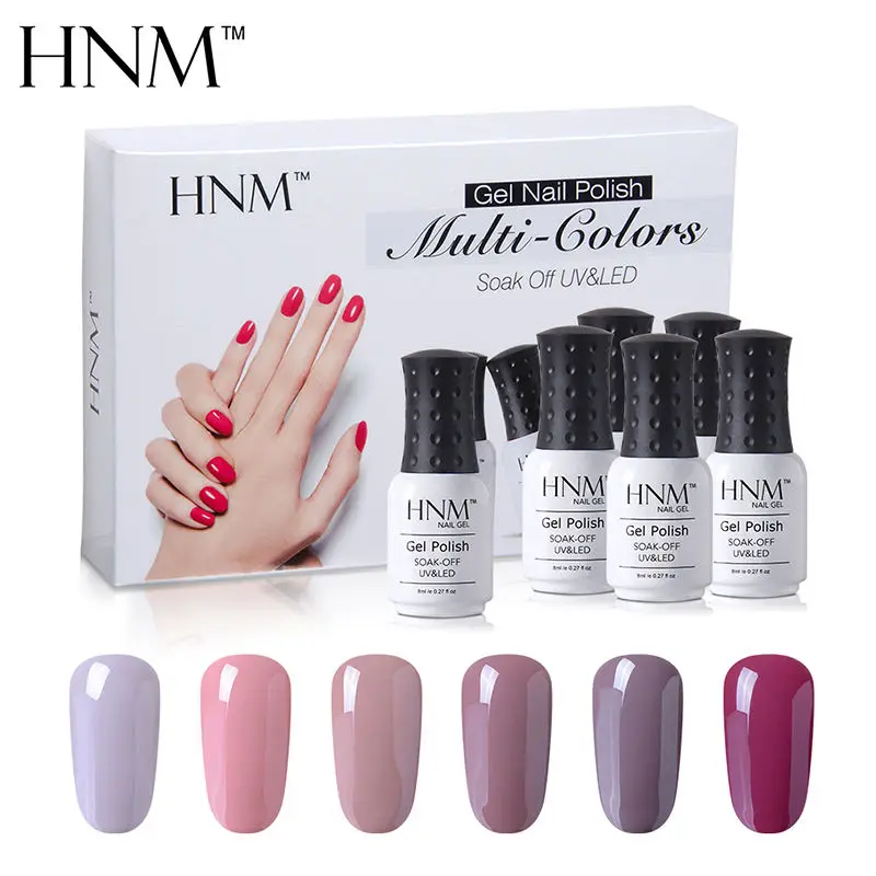 HNM набор однотонных цветов 6 шт./набор классический УФ гель для ногтей