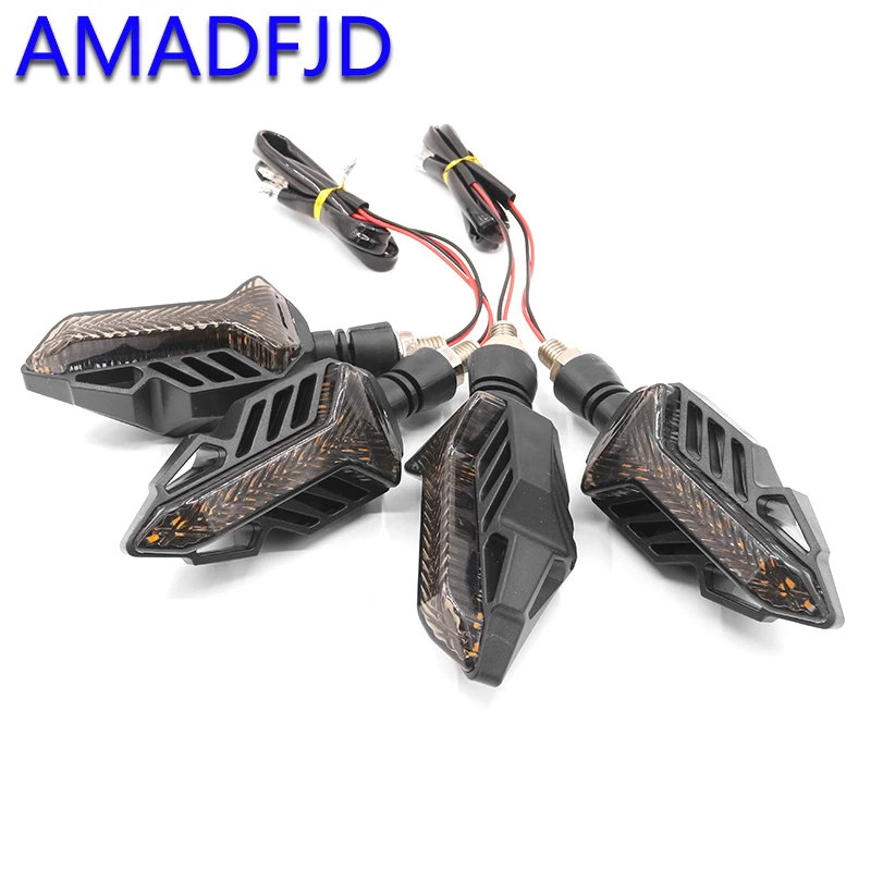 Amadfjd 2/4 шт. светодиодный индикатор сигнала поворота мотоцикла мигалкой мигалки 12V мигающий светодиодный мотобайк поворотники Лампа для универсального