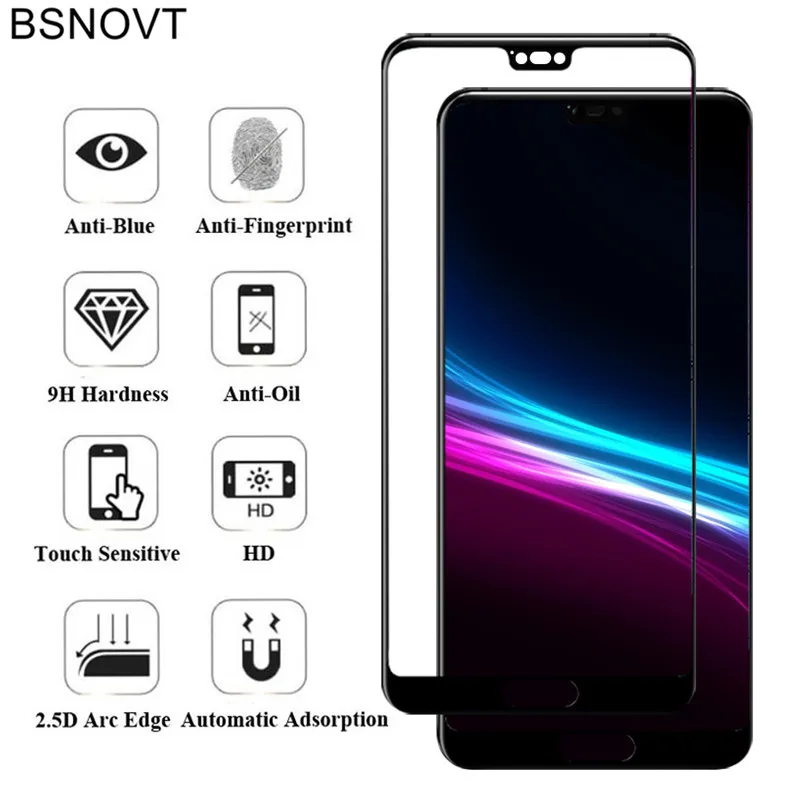 2pcs For Glass Huawei Honor 10 Phone Screen Protector 9H Full Coverage Tempered | Мобильные телефоны и аксессуары