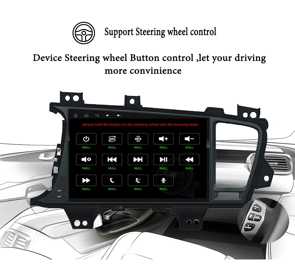 9'' Car dvd android 9.0 for Kia K5 Optima 2011 2012 13 2014 autoradio 4G 64G ROM GPS navigation auto radio multimedia System |