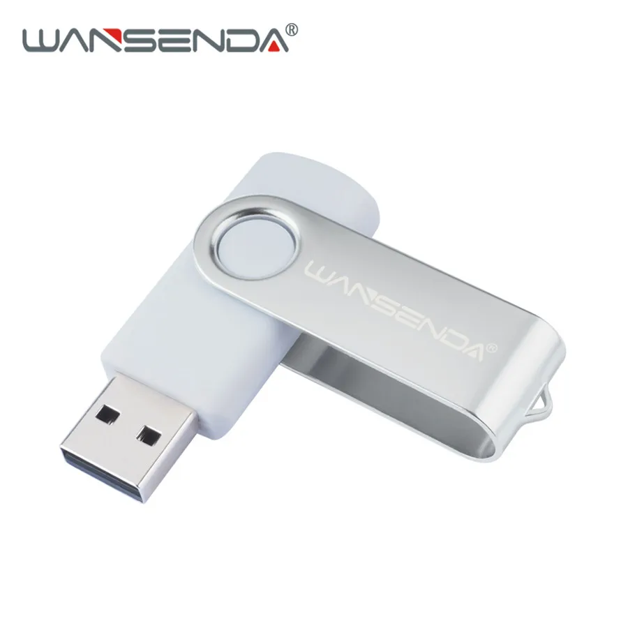 Wansenda, вращающийся Usb флеш-накопитель, 128 ГБ, 64 ГБ, Usb флешка, 4 ГБ, 8 ГБ, 16 ГБ, 32 ГБ, флешка, высокое качество, 256 ГБ, Usb карта памяти - Цвет: Белый