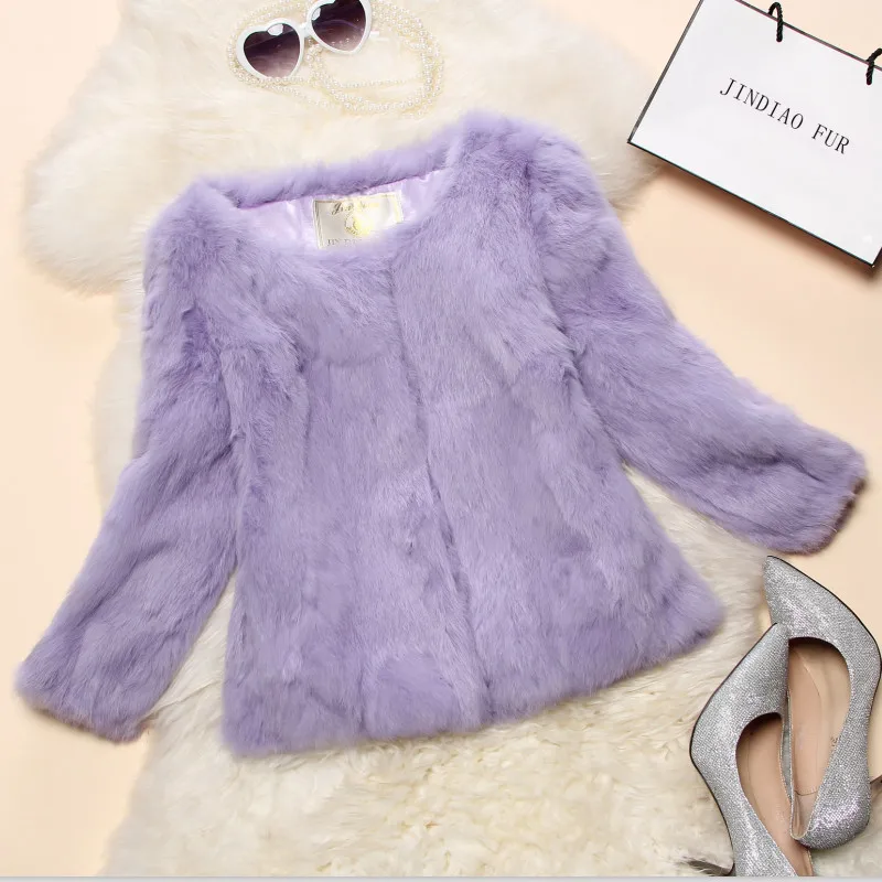 Женская куртка из натурального кроличьего меха весна-осень 2017 женское