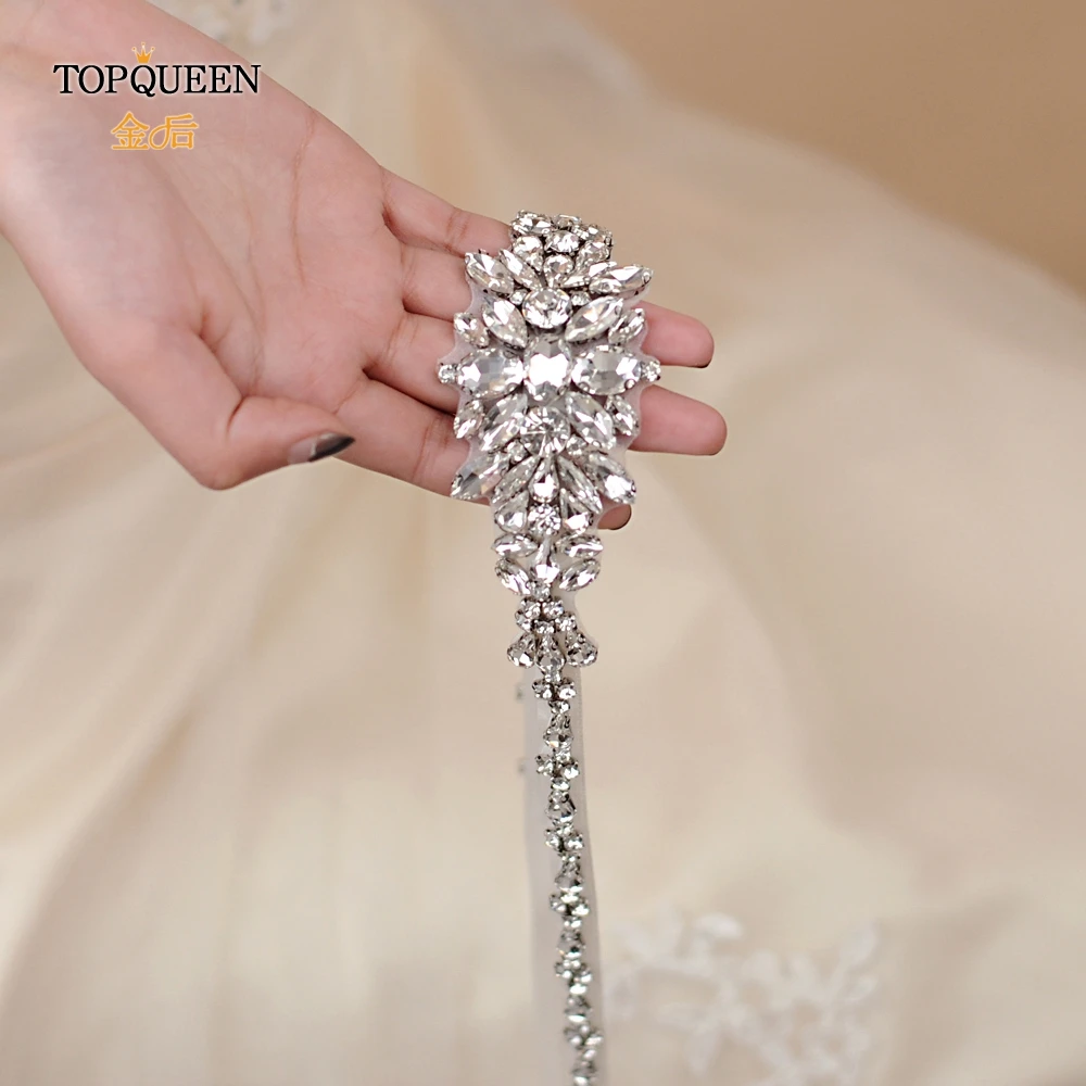 TOPQUEEN S352 свадебный пояс, свадебные Стразы для свадебного пояса, аксессуары для свадебного платья, свадебное платье, пояс 1 см