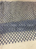 5yards be0013 best top quality dark blue grid glitter grey color mesh print tulle mesh lace for sawingpartywedding