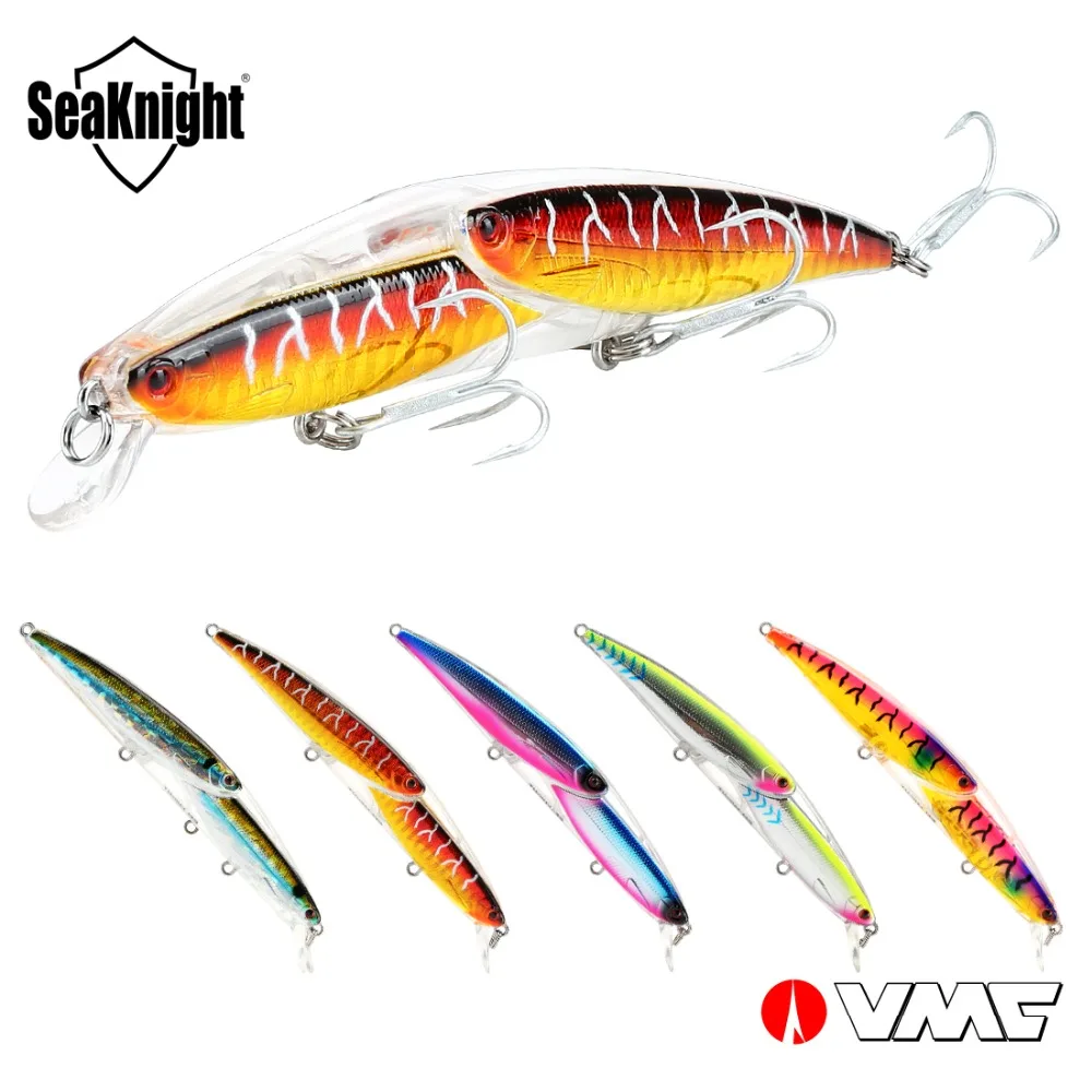 Рыболовная приманка SeaKnight Minnow SK046 25 5 г 130 мм длинная в виде гольяна с крючками VMC