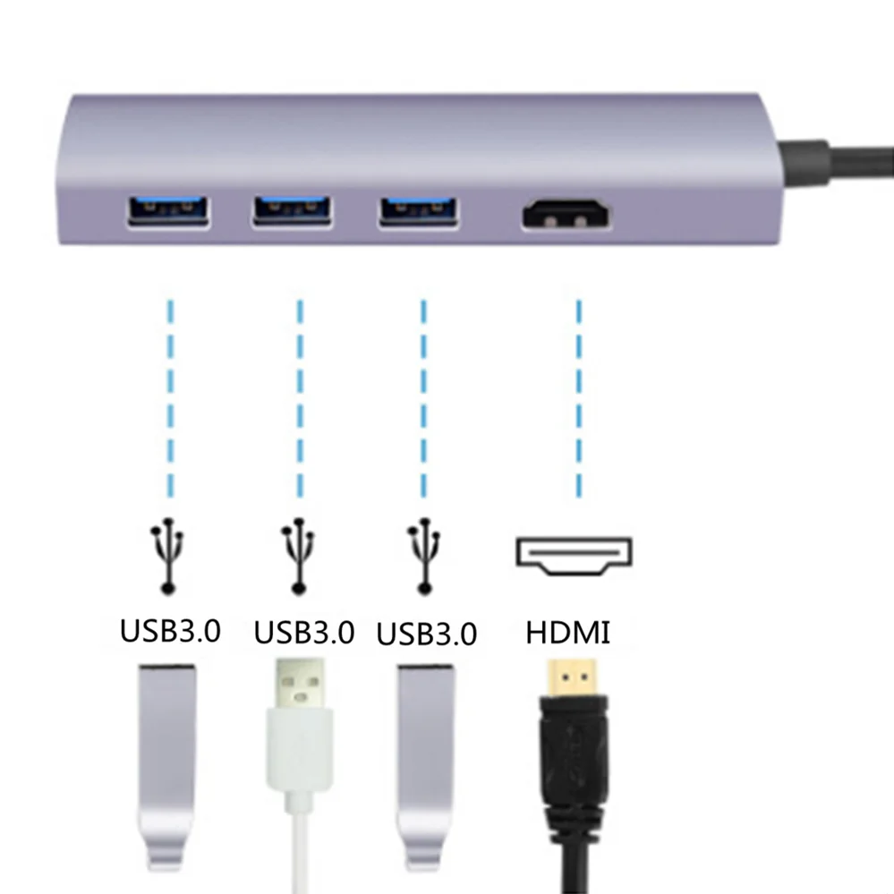 Thunderbolt 3 USB C HUB type c to 0 HDMI конвертер hdmi адаптер для MacBook Huawei Mate 20 Pro Type HUB|Кабели USB| |
