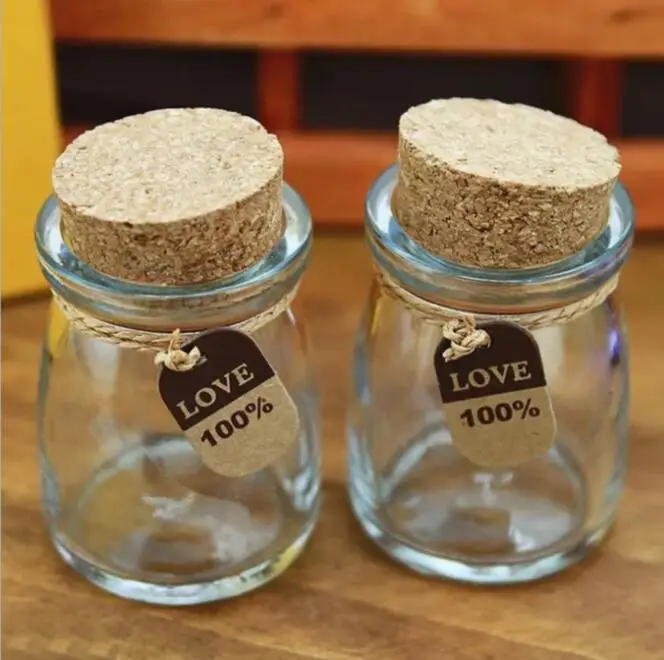 20pcs/lot 5.2*7.4cm 100ml Pudding Glass Bottle Jam Jars for Storage Candy Cans Transparent jars Container Decor | Дом и сад