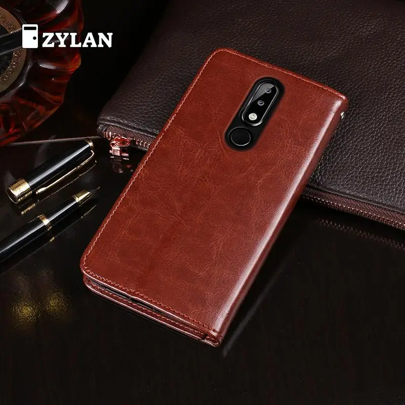 Чехол для zylan Nokia 5 1 Plus 6 кожаный чехол-кошелек противоударный силиконовый