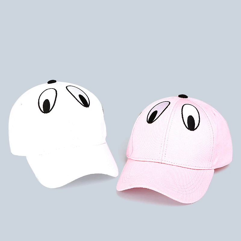 2017 Новый Большой Глаз мультфильм вышивка бейсболки гольф cap SNAPBACK пара бент шляпа