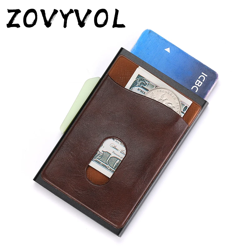 Металлический держатель для кредитных карт ZOVYVOL автоматический эластичный