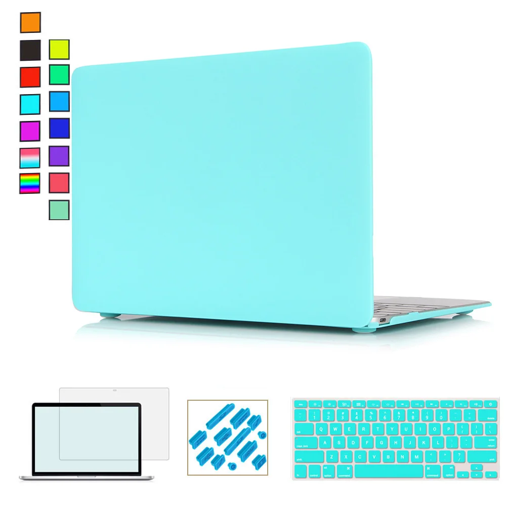Для нового Macbook Air 13 чехол+ клавиатура чехол для Apple Macbook Air Pro retina 11 12 13 15 Mac Book 15,4 13,3 дюймов чехол для ноутбука - Цвет: Matte Tiffany