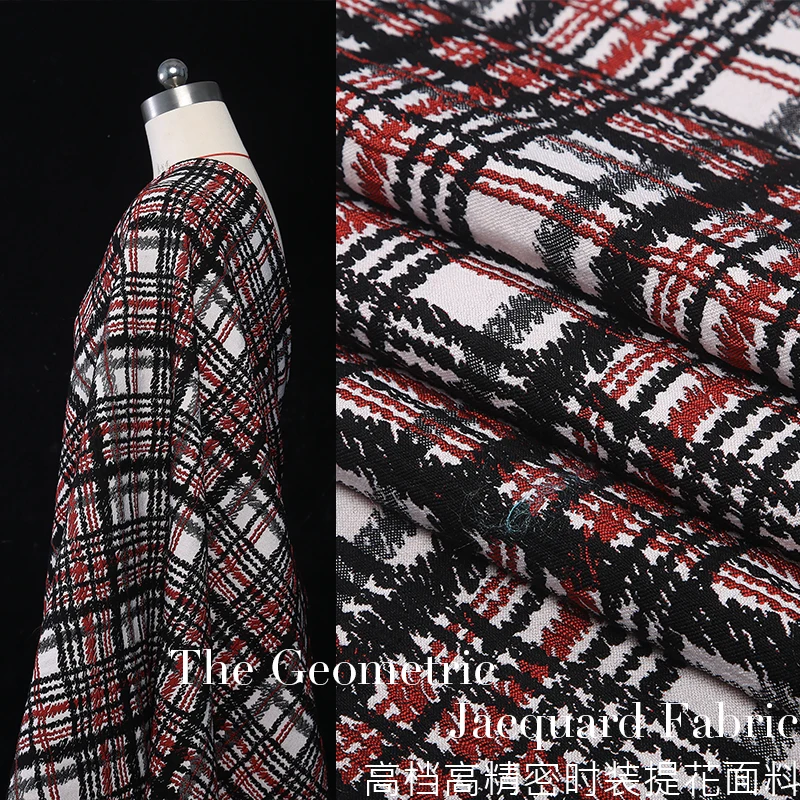 

New dyed fashion jacquard cotton fabric High-grade jacquard fabric dress jacket small suit skirt dress brocade fabric wholesale