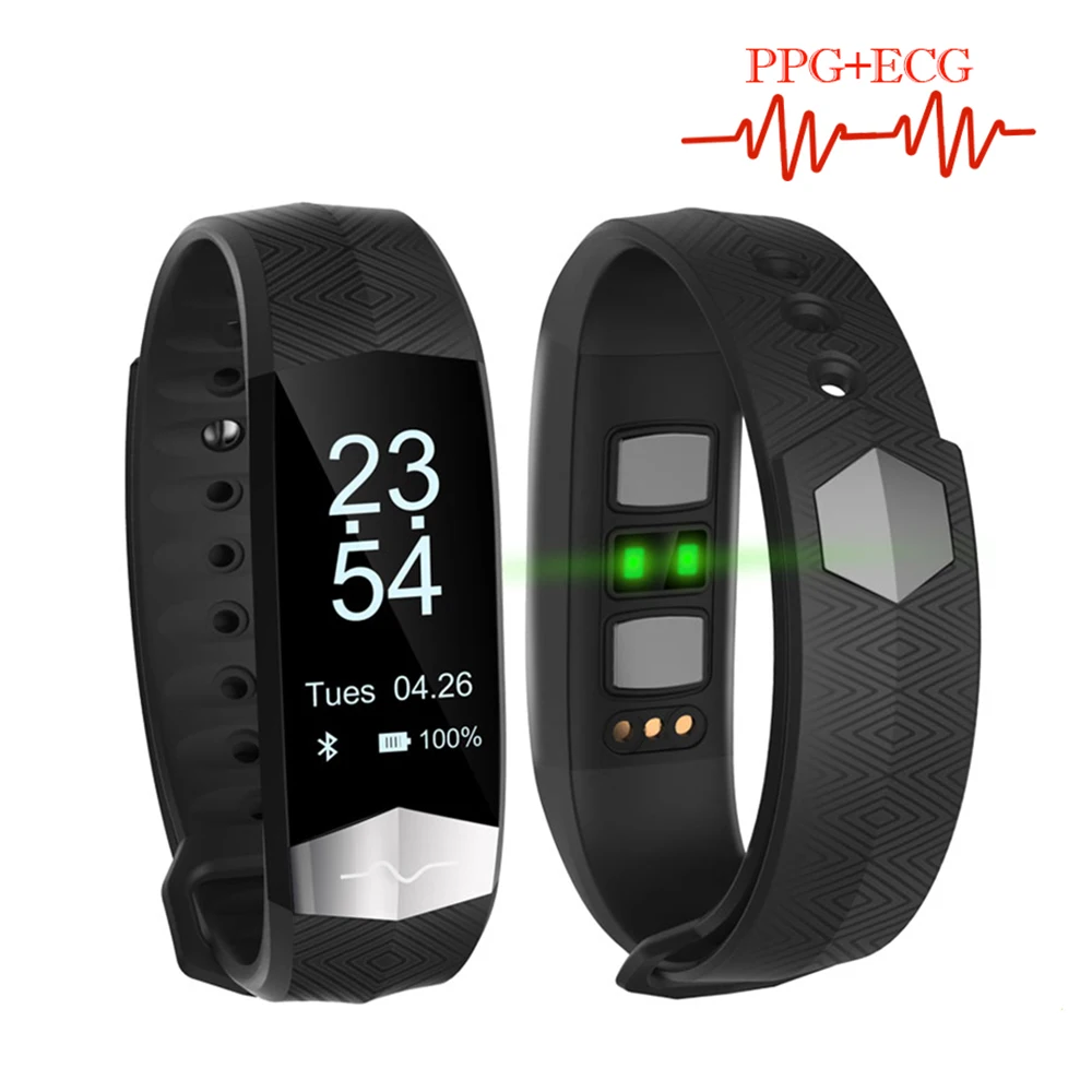 Zucoor умный Браслет ЭКГ PPG крови Давление сердечного ритма Smartband Пульс монитор CD01