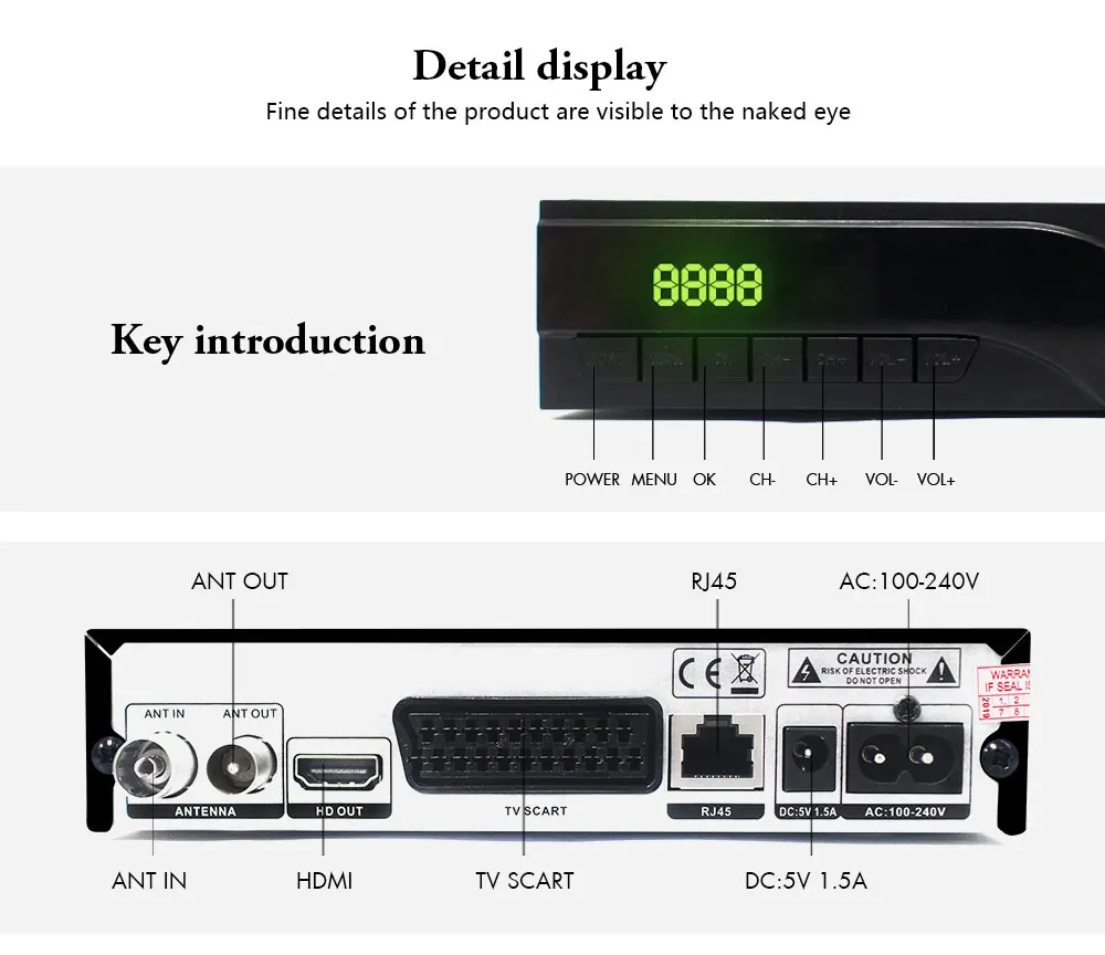 Vmade DVB-T2 H.265/HEVC HD цифровой наземный ТВ-приемник горячий для Нидерландов/Чешский Республика Поддержка Dolby AC3 RJ45 ТВ-приставка