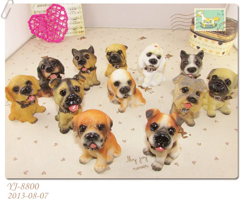 

Cute model dogs for display Sculpture animal resin room decoration accessories Desktop Dog Sculpture decoration(12pcs/Lot)