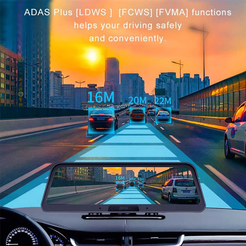 8" ADAS Car DVR 4G Android Center Control Panel GPS Navi FHD 1080P WIFI Video Registrar with RearView Camera Parking monitor