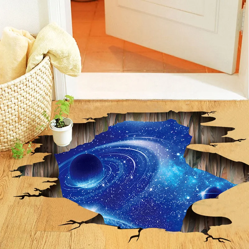 Новые 3d наклейки на пол с космическим космосом и галактикой детские настенные