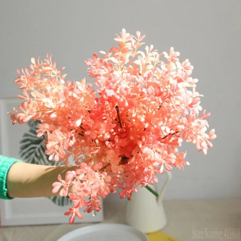 Pink melon seeds bunch plastic artificial flower home Christmas decor DIY wedding holding wall plant materials | Дом и сад
