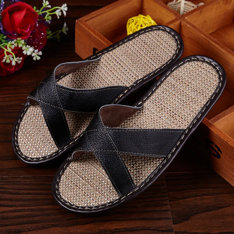 Мужские Пляжные Нескользящие сандалии вьетнамки на плоской подошве из