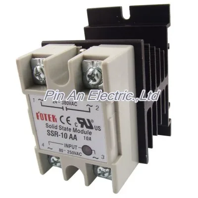 Однофазное твердотельное реле SSR 10AA 10A AC 8 250V 24 380V w радиатор|phase solid state relay|solid relaystate