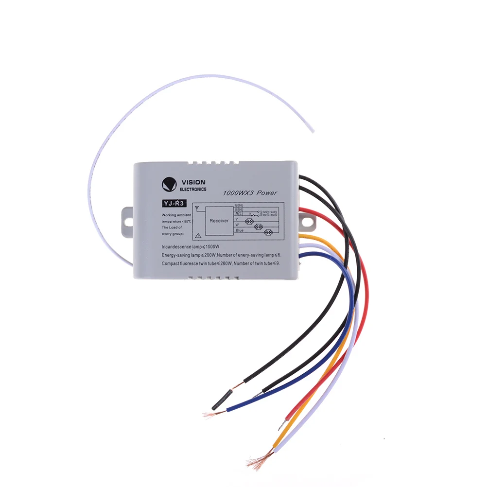 3 Ways ON/OFF AC 220V 3000W Wireless Receiver Lamp Light Remote Control Switch For &amp | Обустройство дома