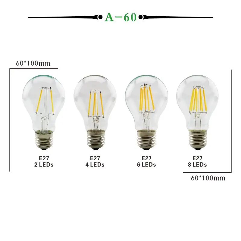 LAN му светодиодный ламп накаливания E14 C35 C35L G45 светодиодный лампы E27 A60 ST64 Edison светильник 220V 2W 4W 6W Античная Ретро Винтаж Стекло лампа