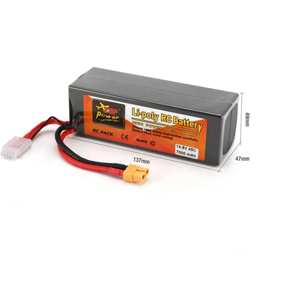ZOP мощность 14,8 в 7000 мАч 45C 4S 1P Lipo батарея XT60 разъем Перезаряжаемый для RC гоночный Дрон Квадрокоптер вертолет модель автомобиля лодки